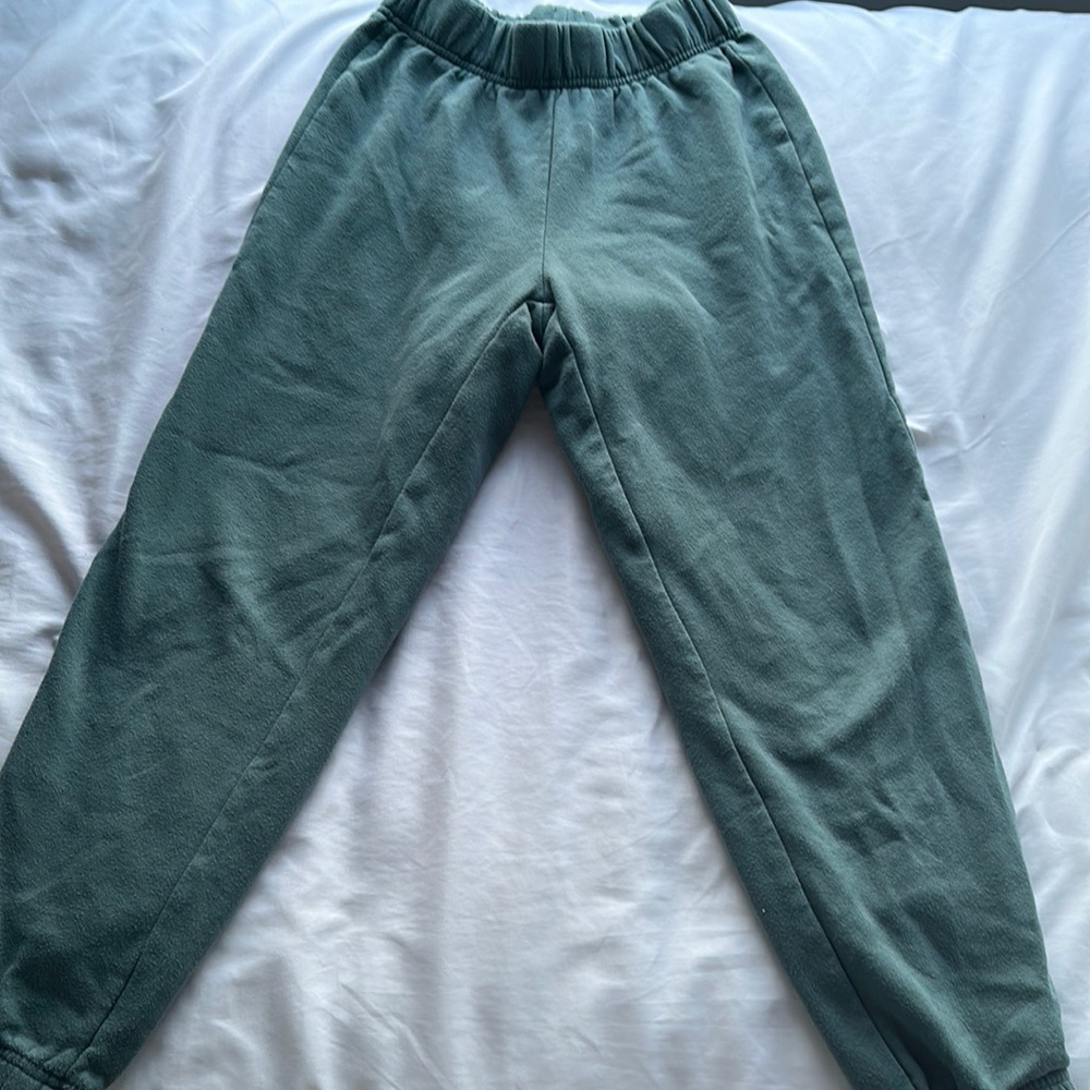 green sweatpants
